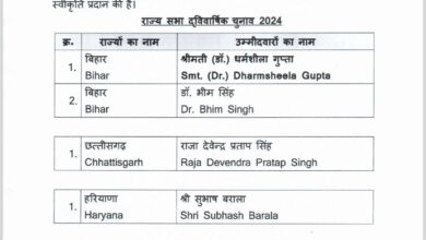 राज्यसभा चुनाव के लिए भाजपा ने एक अतिरिक्त सूची जारी की