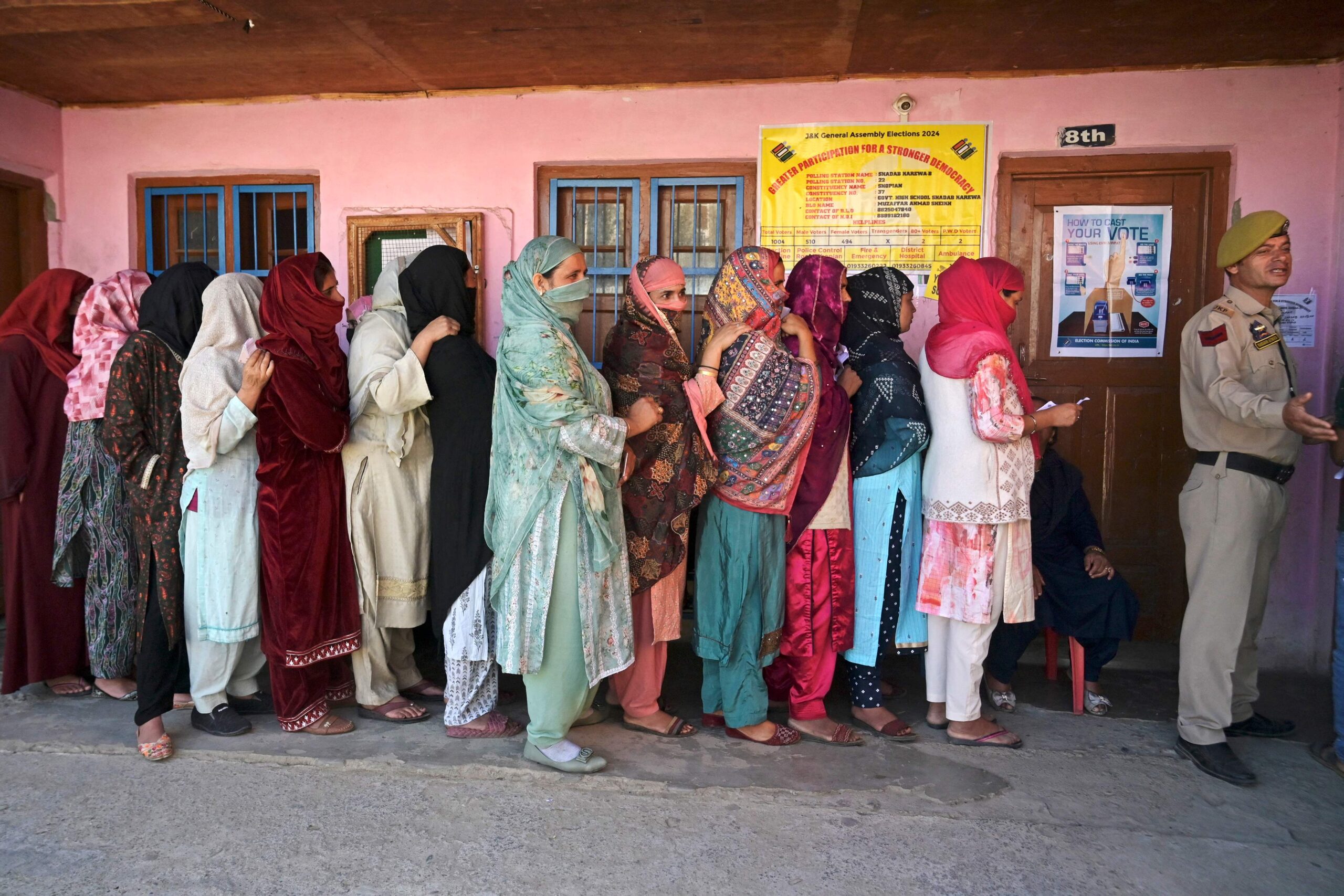 Jammu & Kashmir assembly elections के दूसरे चरण के लिए रात 11:45 बजे तक 57.03 प्रतिशत मतदान