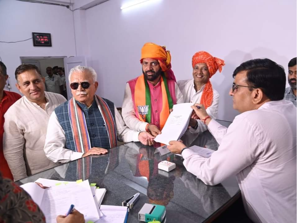 CM Nayab Singh Saini ने लाडवा विधानसभा से अपना नामांकन पत्र दाखिल किया
