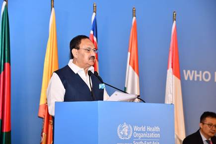 Union Health Minister Jagat Prakash Nadda ने डब्ल्यूएचओ दक्षिण पूर्व एशिया क्षेत्र की क्षेत्रीय समिति के 77वें सत्र को संबोधित किया