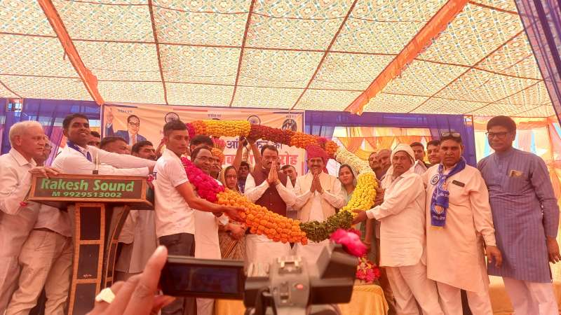 उपमुख्यमंत्री डॉ. प्रेमचंद बैरवा ने सुमेल में बाबा साहब अंबेडकर जी की मूर्ति का किया अनावरण,
